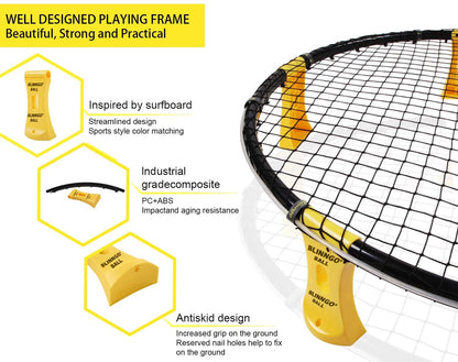 Mookis Blinngoball Roundnet Set, Outdoor Spielset mit 3 Bällen