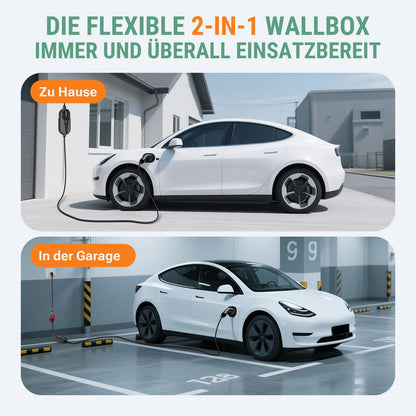 AIMILER Wallbox 11kW mit App: Mobile Ladestation Typ 2, 7,6 m