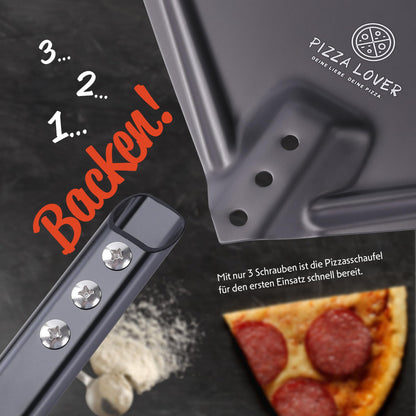 Pizza Lover Pizzaschieber perforiert 35 x 35 cm aus Aluminium