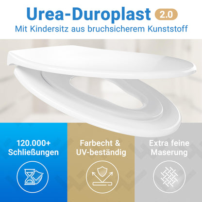 LOBENSWERK Toilettendeckel mit Kindersitz Oval Antibakteriell