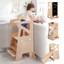 Labebe Montessori Lernturm 4-in-1 mit Rutsche & Kreidetafel