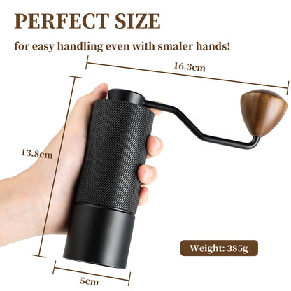 ISHEWUDU Manuelle Kaffeemühle, Kaffeemühle Manuell mit konischem Frässtift aus Edelstahl, Handkaffeemühle, tragbare und kleine Kaffeebohnenmühle für ISHEWUDU bis French Press