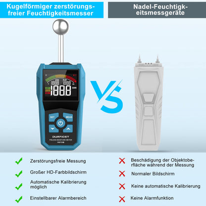 DURFICST Feuchtigkeitsmesser Holz Baustoffe - 20-40mm Tiefe