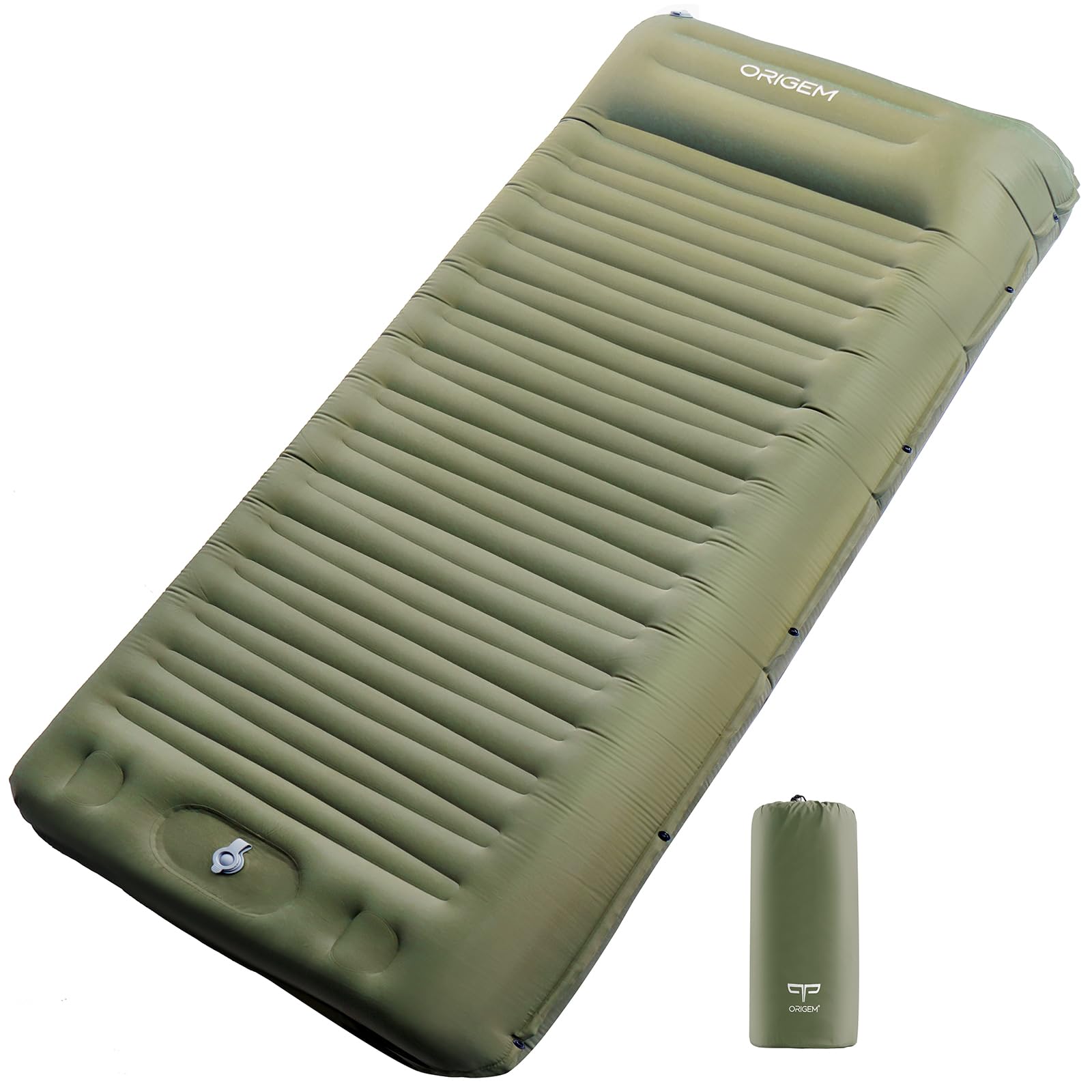 Origem Isomatte aufblasbar, 14 cm ultraleichte Camping-Schlafmatte mit Fusspumpe