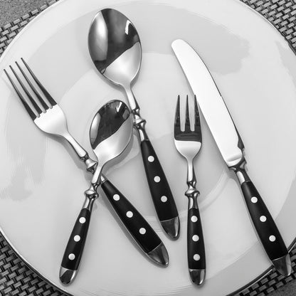 Alata Tafelbesteck Set Berlin – 6 Personen Schwarzgriffe