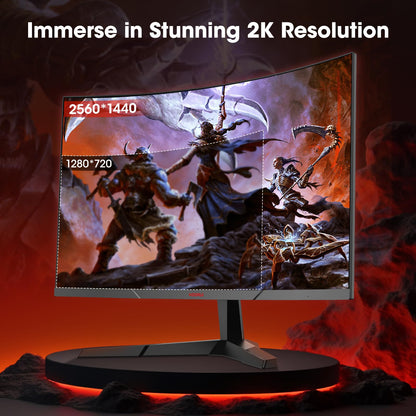 KOORUI Gaming Monitor 27" QHD 180Hz 1ms 1500R Curved