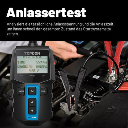 TOPDON BT100 Autobatterietester 12V für Kfz, 100-2000 CCA