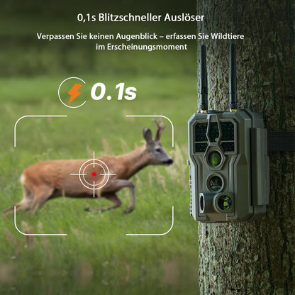 GardePro E8 2.0 Pro Wildkamera mit WLAN, 64MP 4K und 64GB SD-Karte