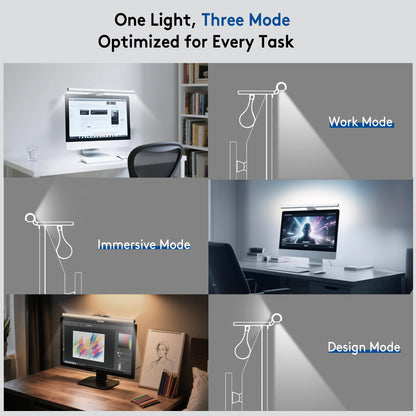 Quntis Monitor Lampe Curved – Weiss, Hintergrundbeleuchtung