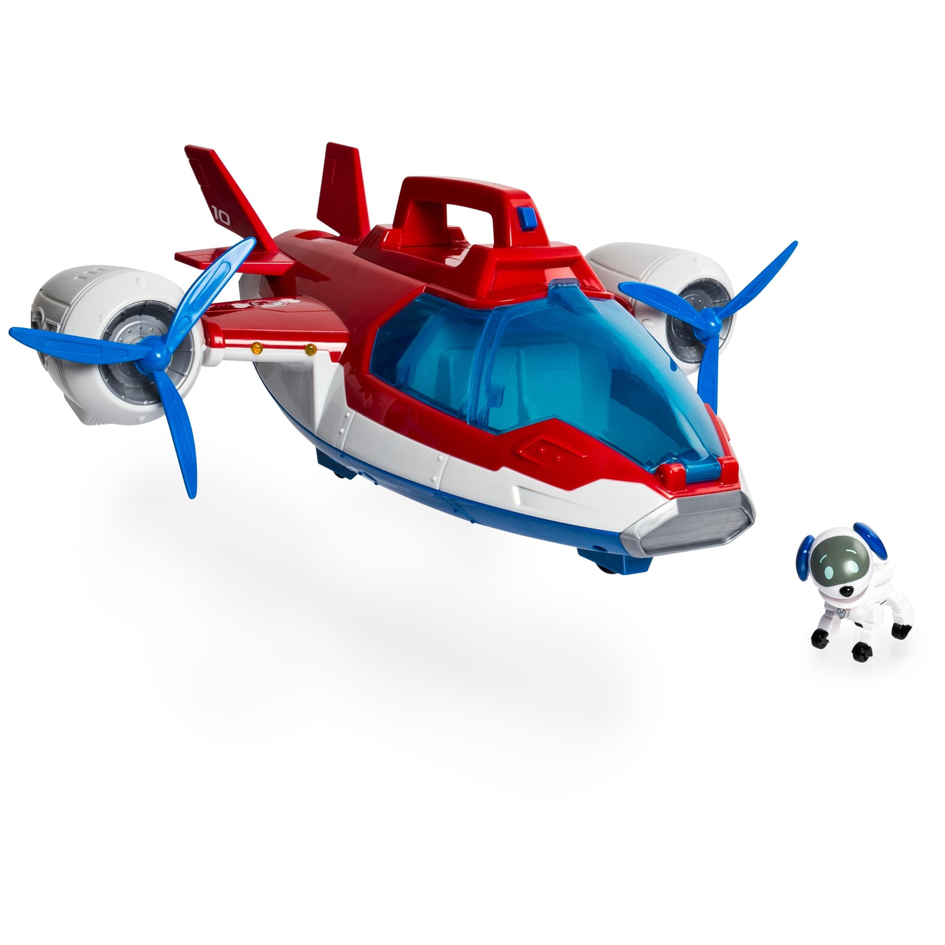 PAW PATROL Air Patroller 2-in-1 Flugzeug mit Licht und Sound, rotierende Propeller und Robo-Welpen-Figur