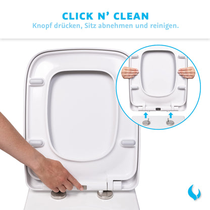 Bullseat WC Sitz eckig für Keramag Renova Nr. 1 Plan - Weiss Softclose