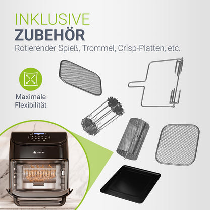 Juskys Heissluftfritteuse 12L Schwarz, Airfryer mit 10 Programmen