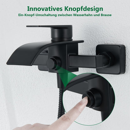 Kelleria Wasserfall Design Badewannenarmatur - Schwarz