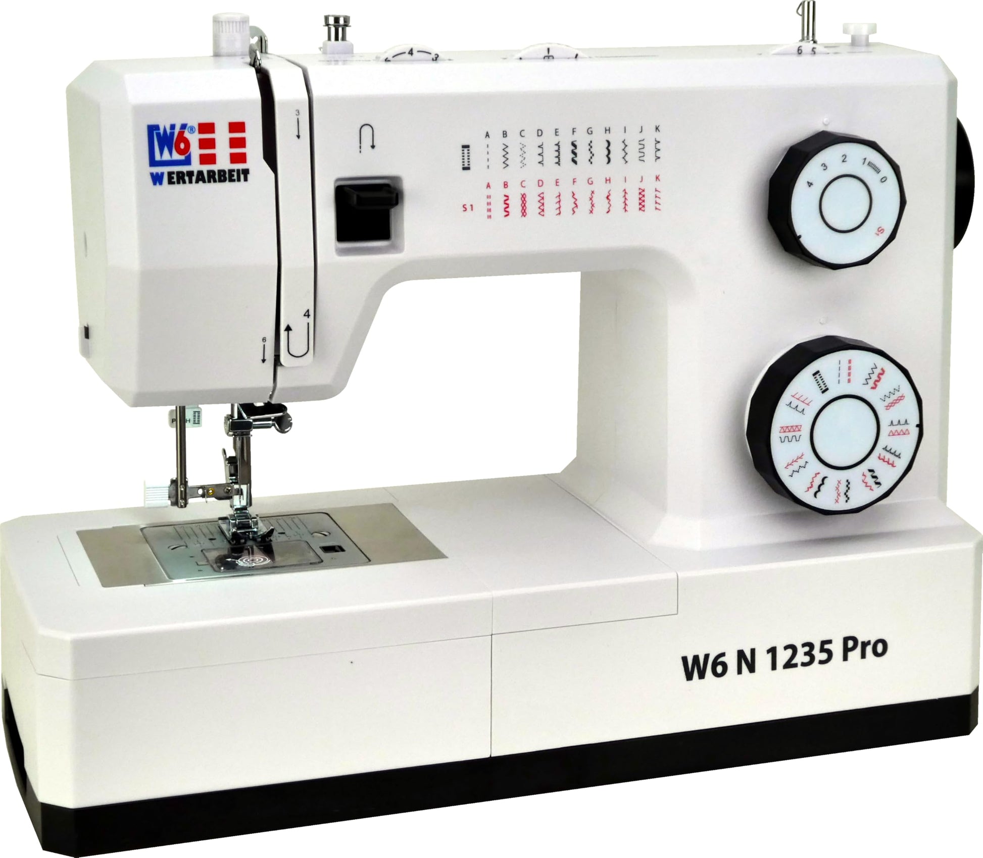 W6 Nähmaschine N 1235 Pro Freiarm mit 24 Stichprogrammen und Tragegriff