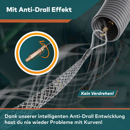 FAIRMO Einziehspirale 30 m, 4 mm PET Zugdraht für Leerrohre