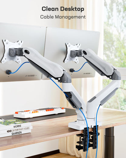 HUANUO Monitor Halterung 2 Monitore Bildschirmhalterung - Weiss