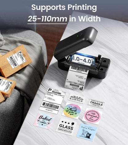 Phomemo Bluetooth Etikettendrucker 4x6 Versandetiketten – Schwarz