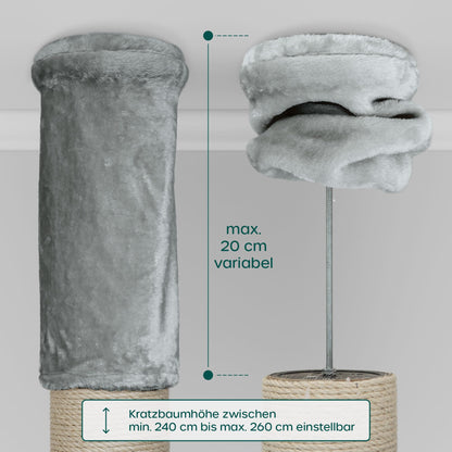 HAPPYPET SAM Kratzbaum deckenhoch – XXL Grau 260 cm