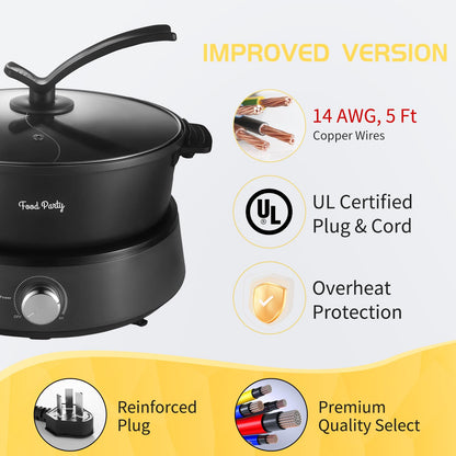 Food Party Elektrischer Hot Pot FPJ204, 4 L, doppelseitig, 1350 W