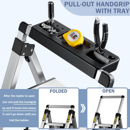XinSunho Stufenleiter Klappbar Aluminium - 5 Stufen