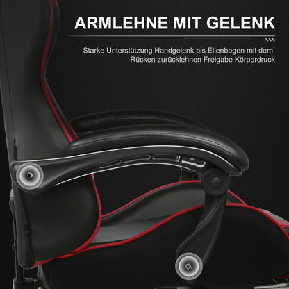 GTPLAYER Ergonomischer Gamer Stuhl mit Massage - Rot