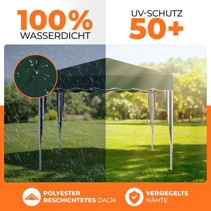 Kronenburg Faltpavillon 3x3m Wasserdicht Grün - 4 Seitenteile