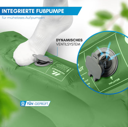 NORDMUT Isomatte Selbstaufblasend 10cm Camping - Grün