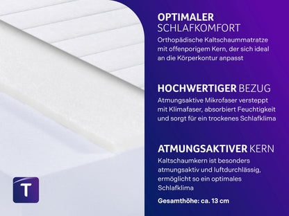 Traumnacht Easy Comfort Kaltschaummatratze 90x200 cm Härtegrad H3/H4