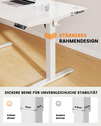 ErGear Elektrischer Schreibtisch höhenverstellbar – 120x80 cm