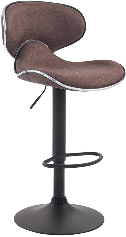 CLP Las Vegas V2 Barhocker 2er Set – Braun Stoff, Schwarz Gestell