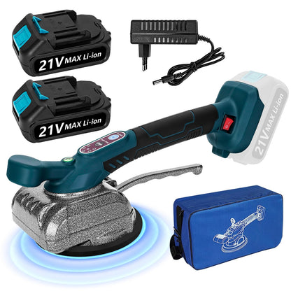 Yofuly Akku Fliesenrüttler 21V Fliesenvibrator, 5 Stufen, 2 Akkus mit Gummisaugnapf