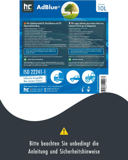 Höfer Chemie AdBlue Harnstofflösung Diesel – 6x10L inkl. Ausgiesser