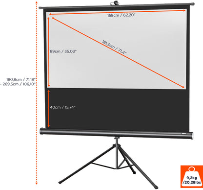 celexon Economy Stativ-Beamerleinwand 70" Schwarz manuell