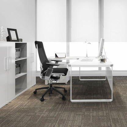 hjh OFFICE GENIDIA SMART Drehstuhl Weiss Netzstoff Schwarz