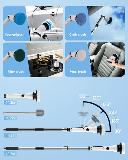 Leebein Spin Scrubber - Elektrische Reinigungsbürste, 8-teilig