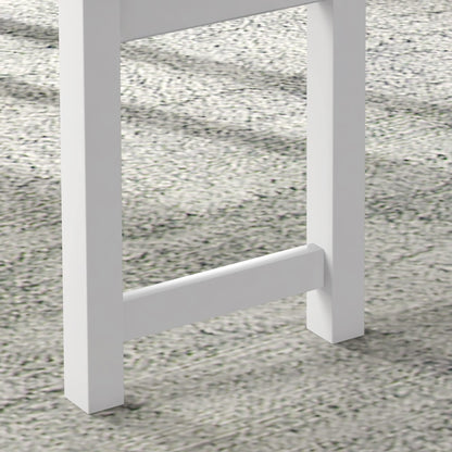HOMCOM Essgruppe 4-teilig – Tisch, 2 Stühle, Bank Grau/Weiss