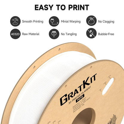 GratKit PETG 3D-Drucker Filament - 1.75mm 6kg Weiss