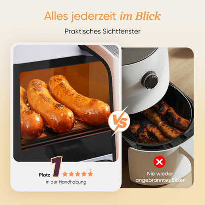 COSORI Airfryer Heissluftfritteuse – 2 Kammern, Sichtfenster, schwarz-weiss