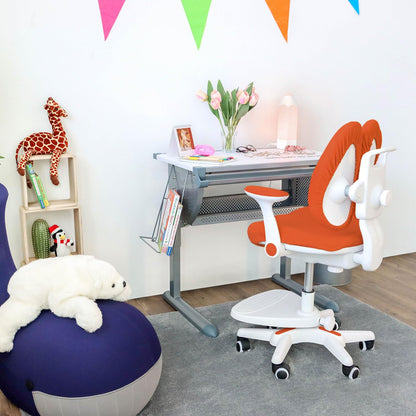 hjh OFFICE 736419 Kid Wing Kinderschreibtischstuhl - Orange/Weiss