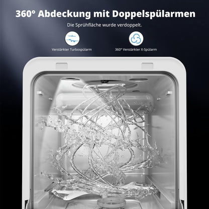 AIRMSEN Mini Tischgeschirrspüler – Wassertank Ultra-Schmal Weiss