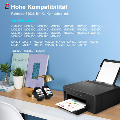 Palmtree 540XL 541XL Tintenpatronen Multipack kompatibel für Canon
