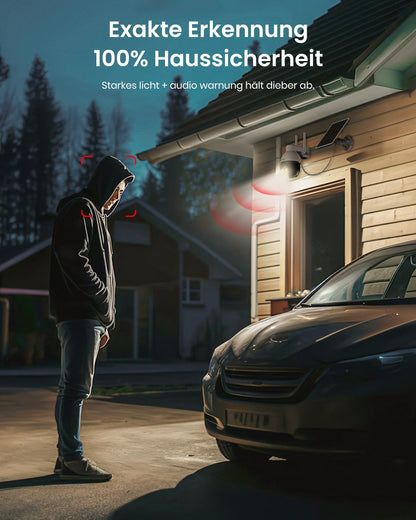 aosu C9L 2K Solar Überwachungskamera aussen mit Akku, 360° WLAN