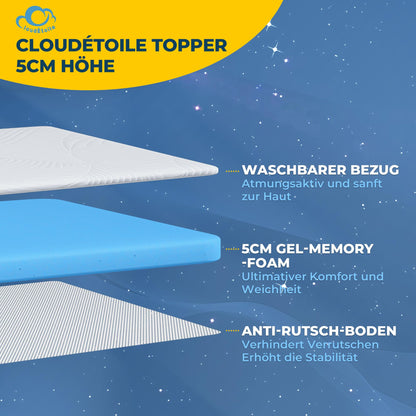 CloudÉtoile Matratzentopper 120x200 cm Memory Foam, 5 cm