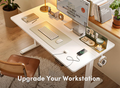 FEZIBO Schreibtisch Höhenverstellbar Elektrisch - USB-C 100x60 Weiss