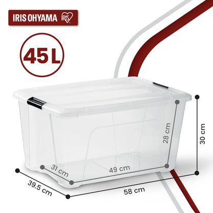 Iris Ohyama NTB-45 Aufbewahrungsboxen – 45L Transparent 6er-Set