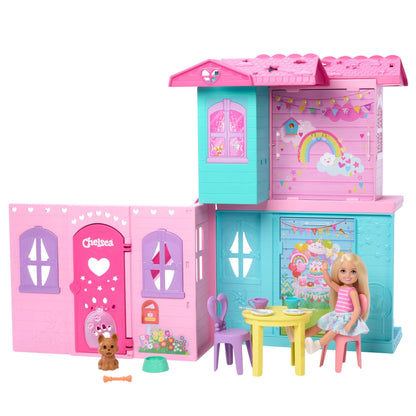 Barbie Chelsea Pop-up Puppenhaus mit Puppe, Hund und Zubehör JFW49