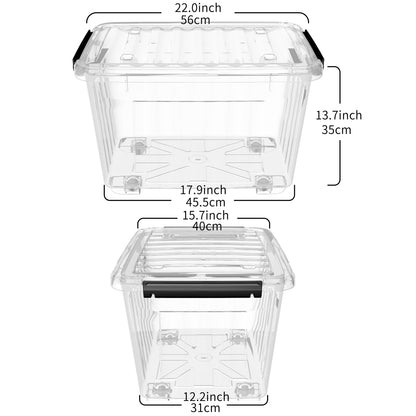 Cetomo C5038 Stapelbare Aufbewahrungsbox Transparent 55L – 6er Set