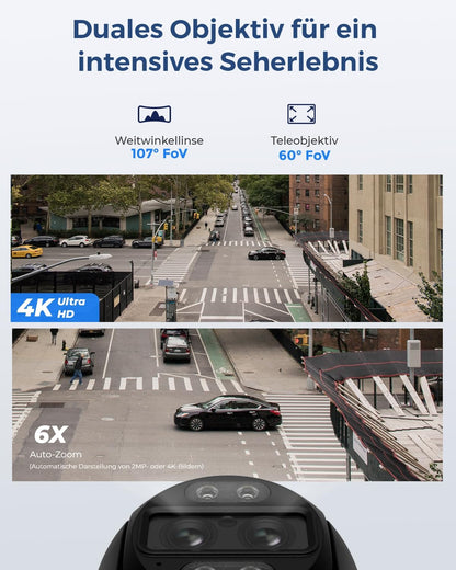 Reolink TrackMix PoE 4K 8MP PTZ Überwachungskamera Aussen