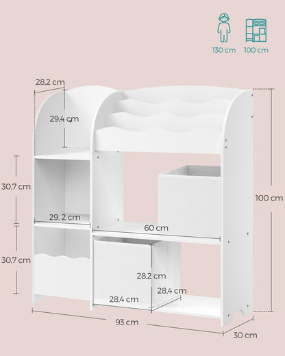 SONGMICS Bücherregal Kinder GKR042W01 - Wolkenweiss, 2 Boxen