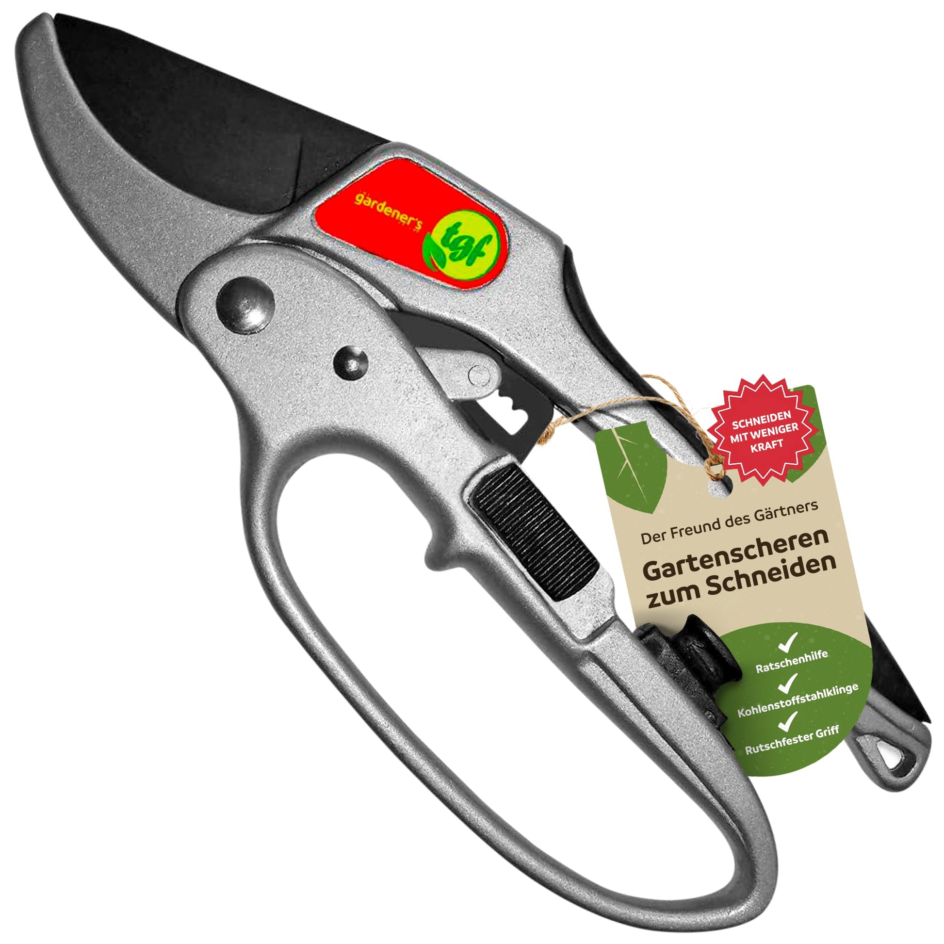 The Gardener's Friend Ratschen-Rosenschere 205 mm, kraftsparend
